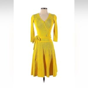 Yellow wrap dress